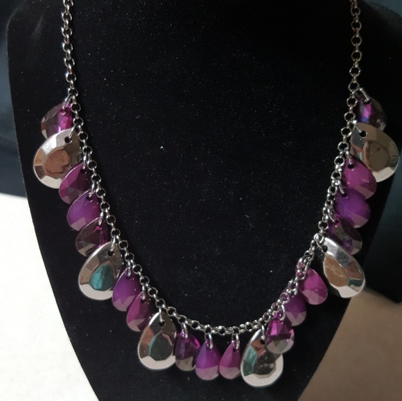 paparazzi Jewelry - Silver Chain Necklace with Silver & Purple Beads paparazzi Jewelry - Silver Chain Necklace with Silver & Purple Beads